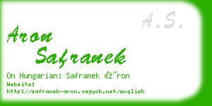 aron safranek business card